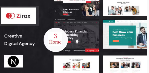 Zirox – Creative Digital Agency Next JS Template
