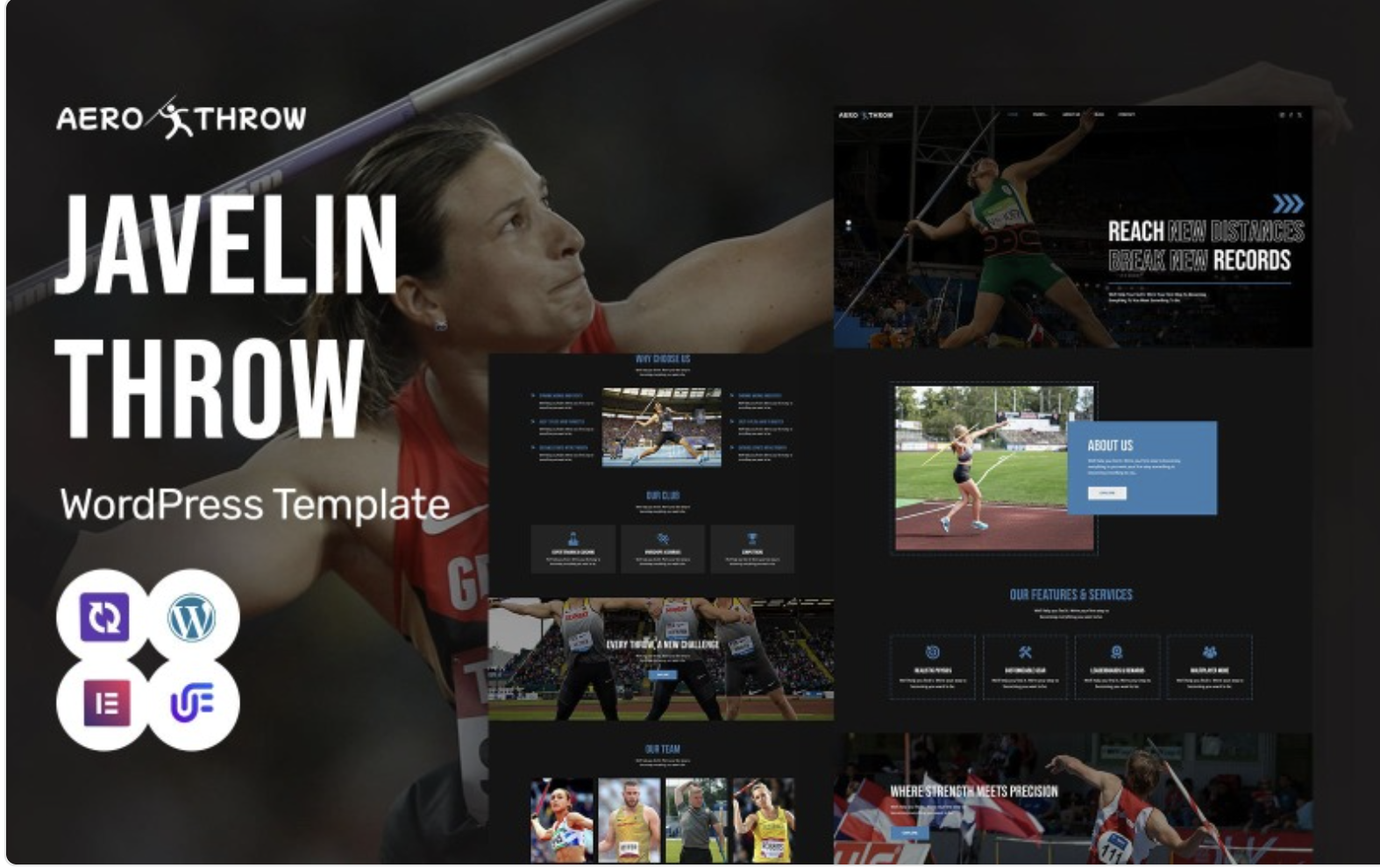 Aero Throw - Athletics And Javelin Throw WordPress Elementor Theme WordPress Theme