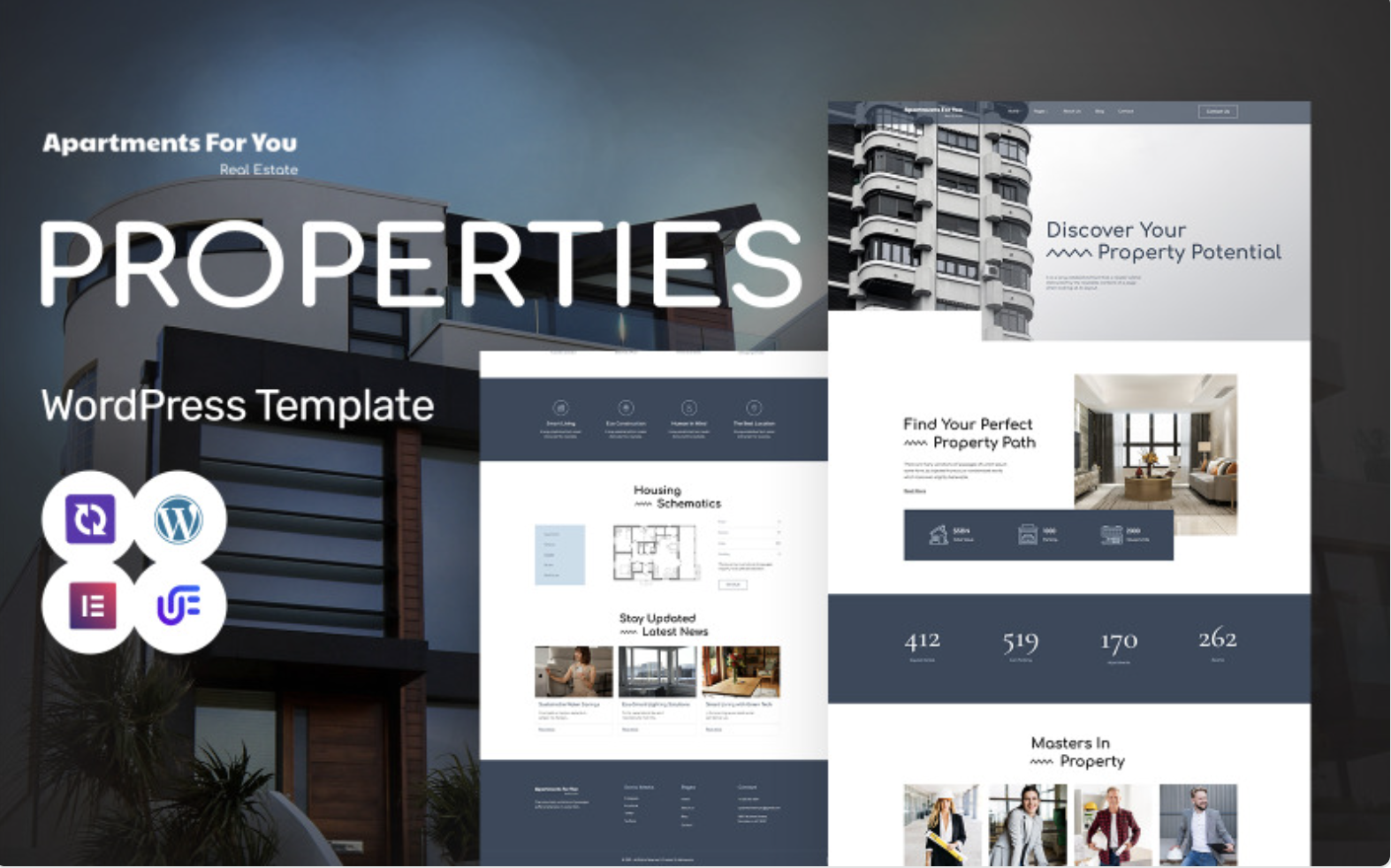 Apartments For You - Property Sales And Rental WordPress Elementor Theme WordPress Theme