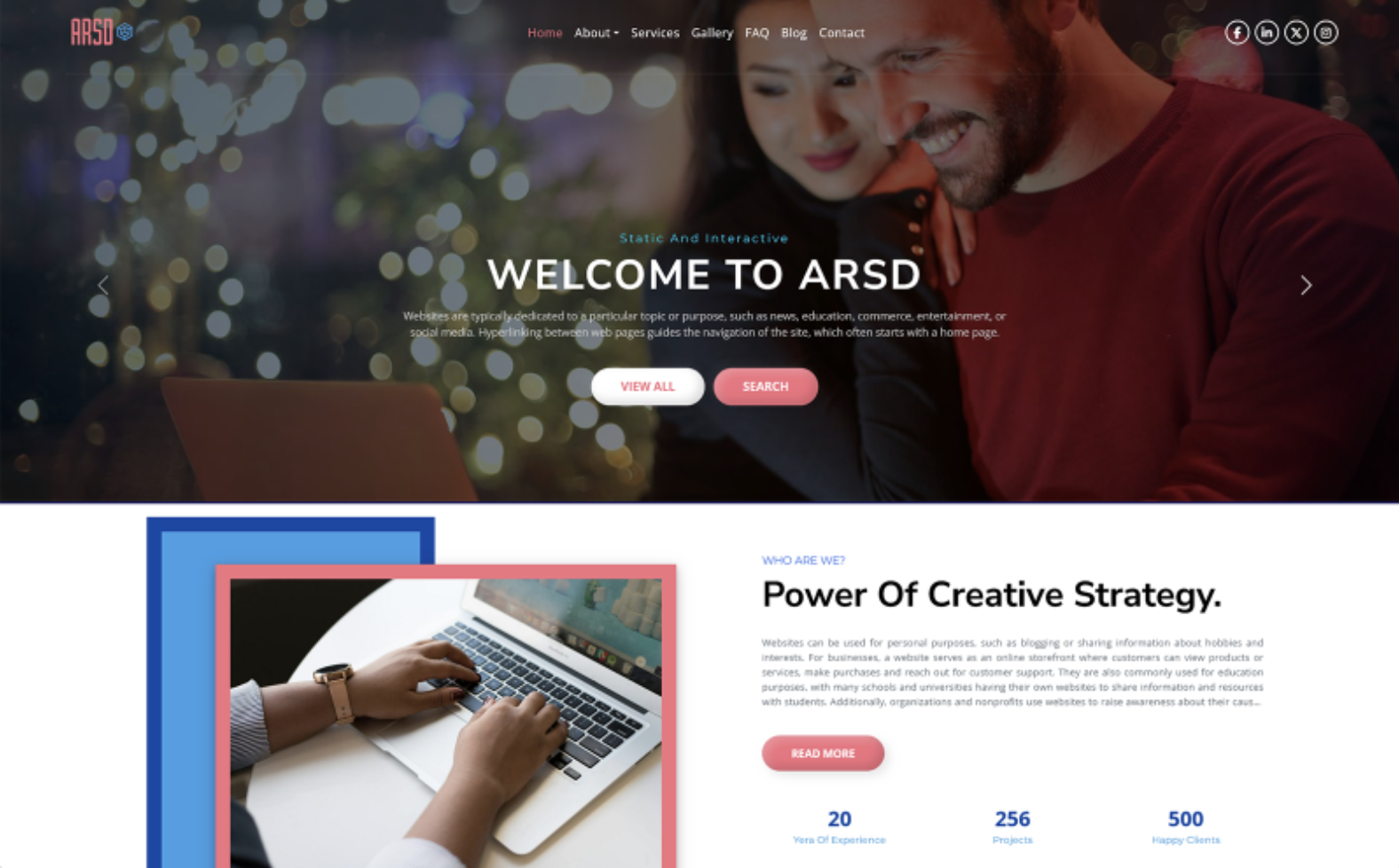 ARSD BizVine- Multipurpose landing page Wordpress theme WordPress Theme