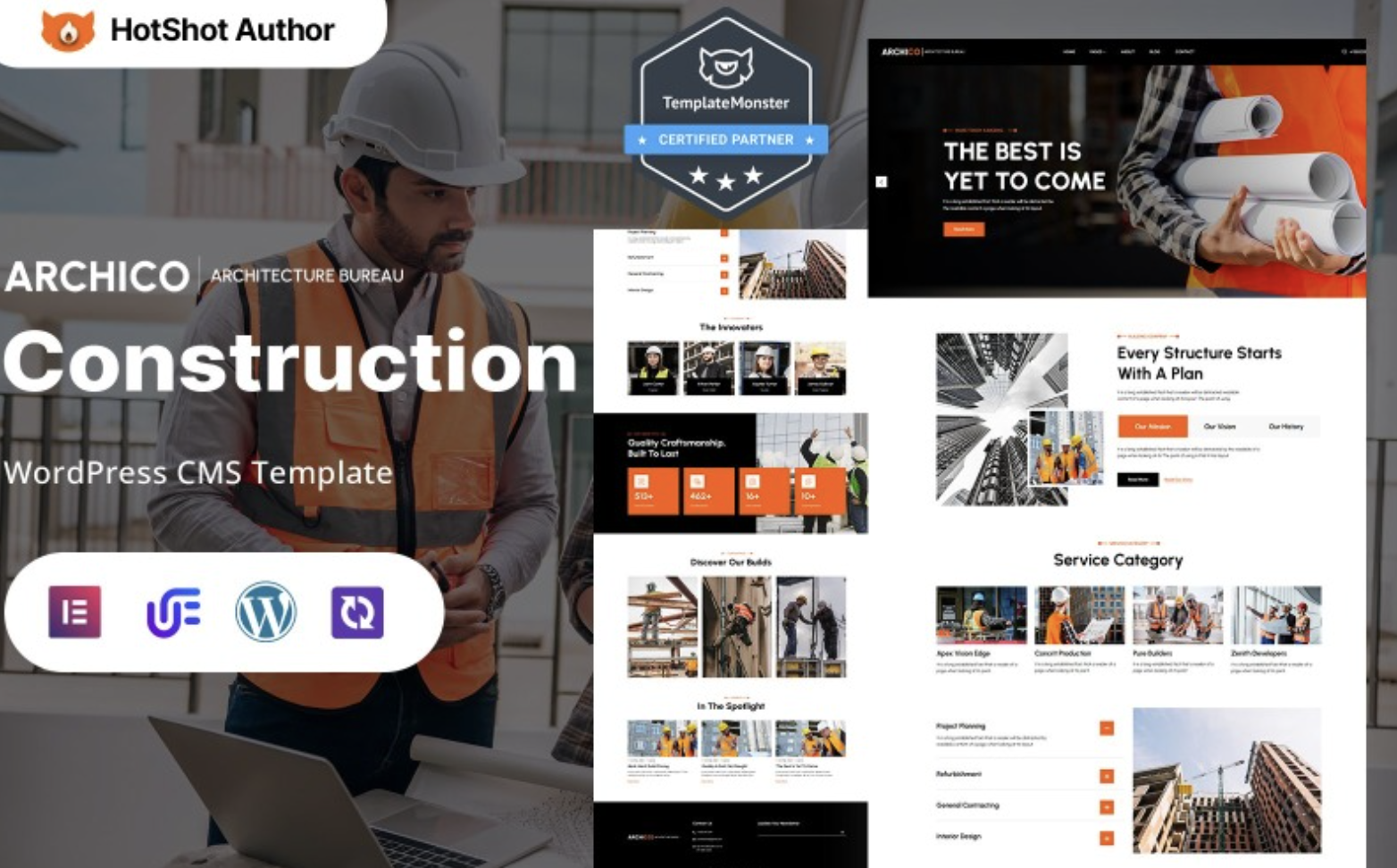 Archico - Construction And Building Company WordPress Elementor Theme WordPress Theme