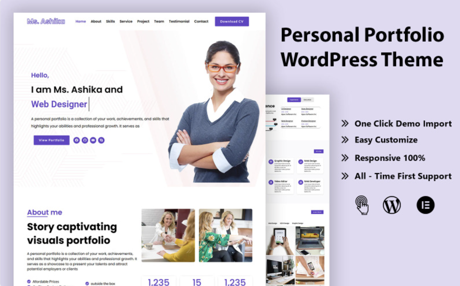 Ashika - Personal Portfolio WordPress Theme