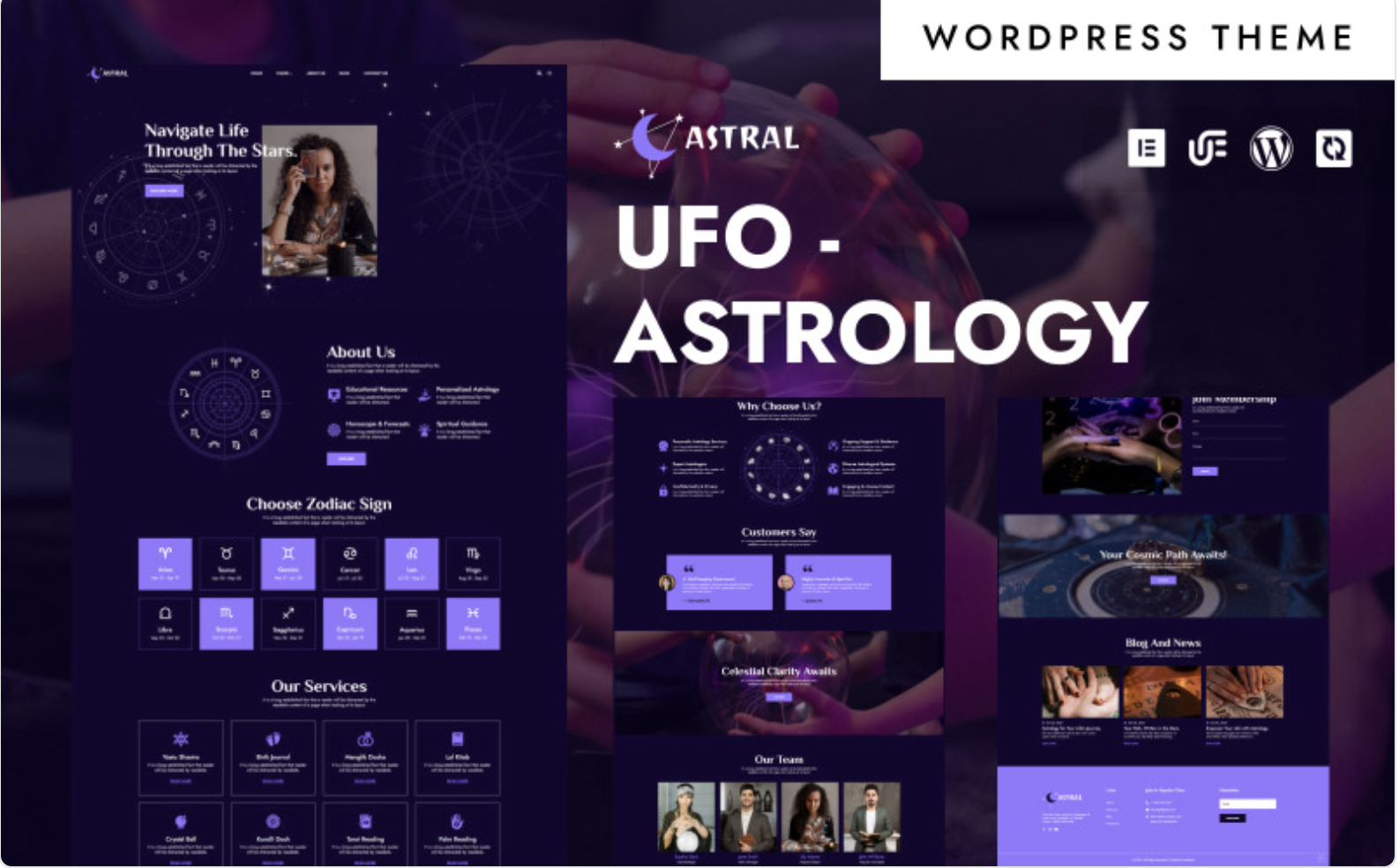AstralVibe - Astrology & Horoscope Predictions WordPress Elementor Theme WordPress Theme