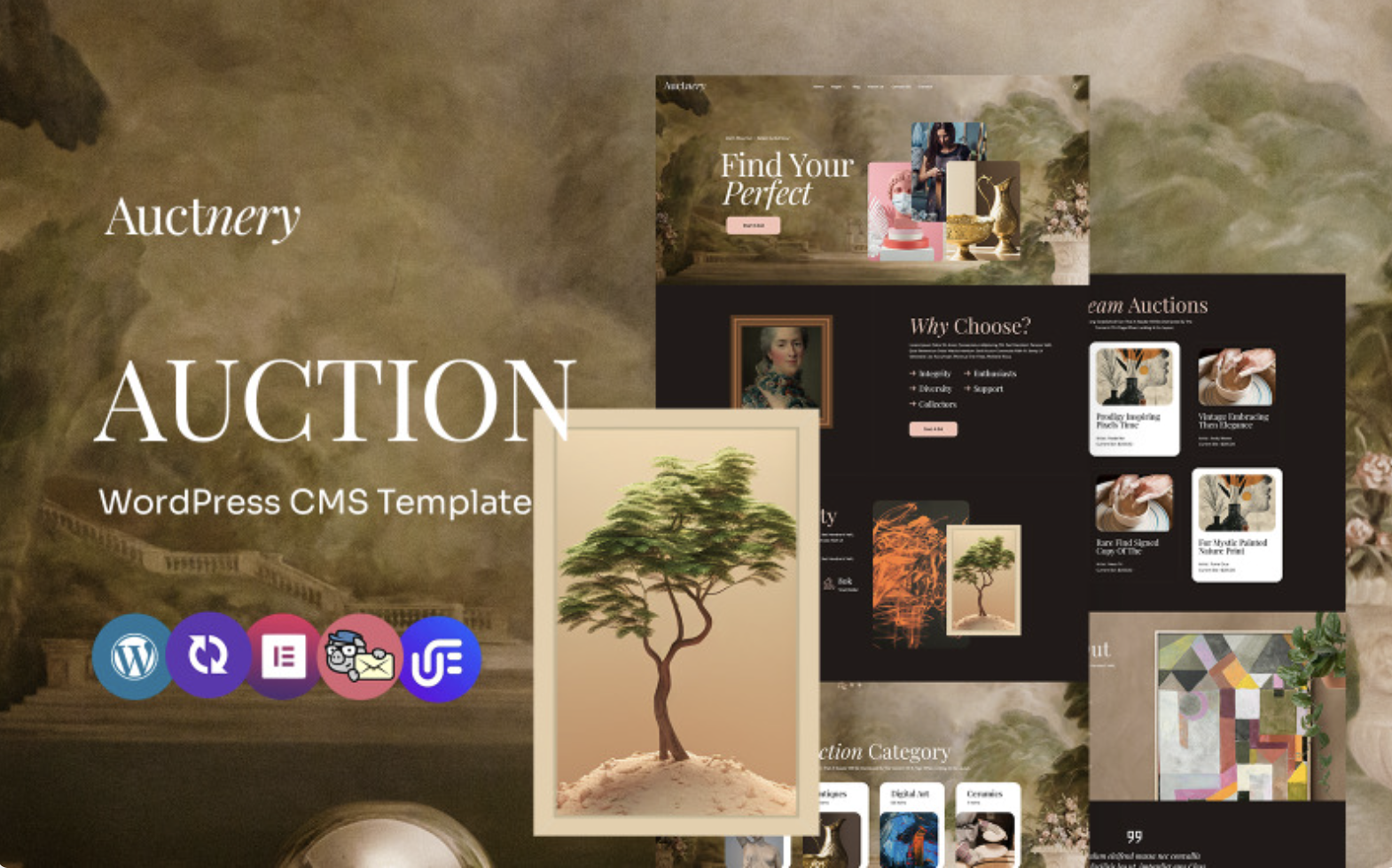 Auctnery - Auctions, Art And Antique Sales Multipurpose WordPress Elementor Theme WordPress Theme