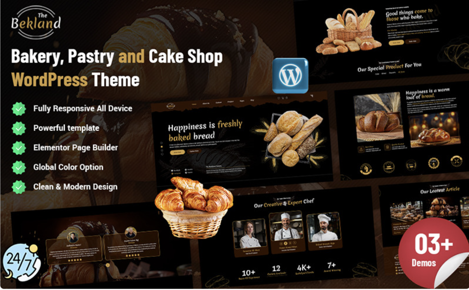 Bekland - Bakery, Pastry And Cake Shop WordPress Theme