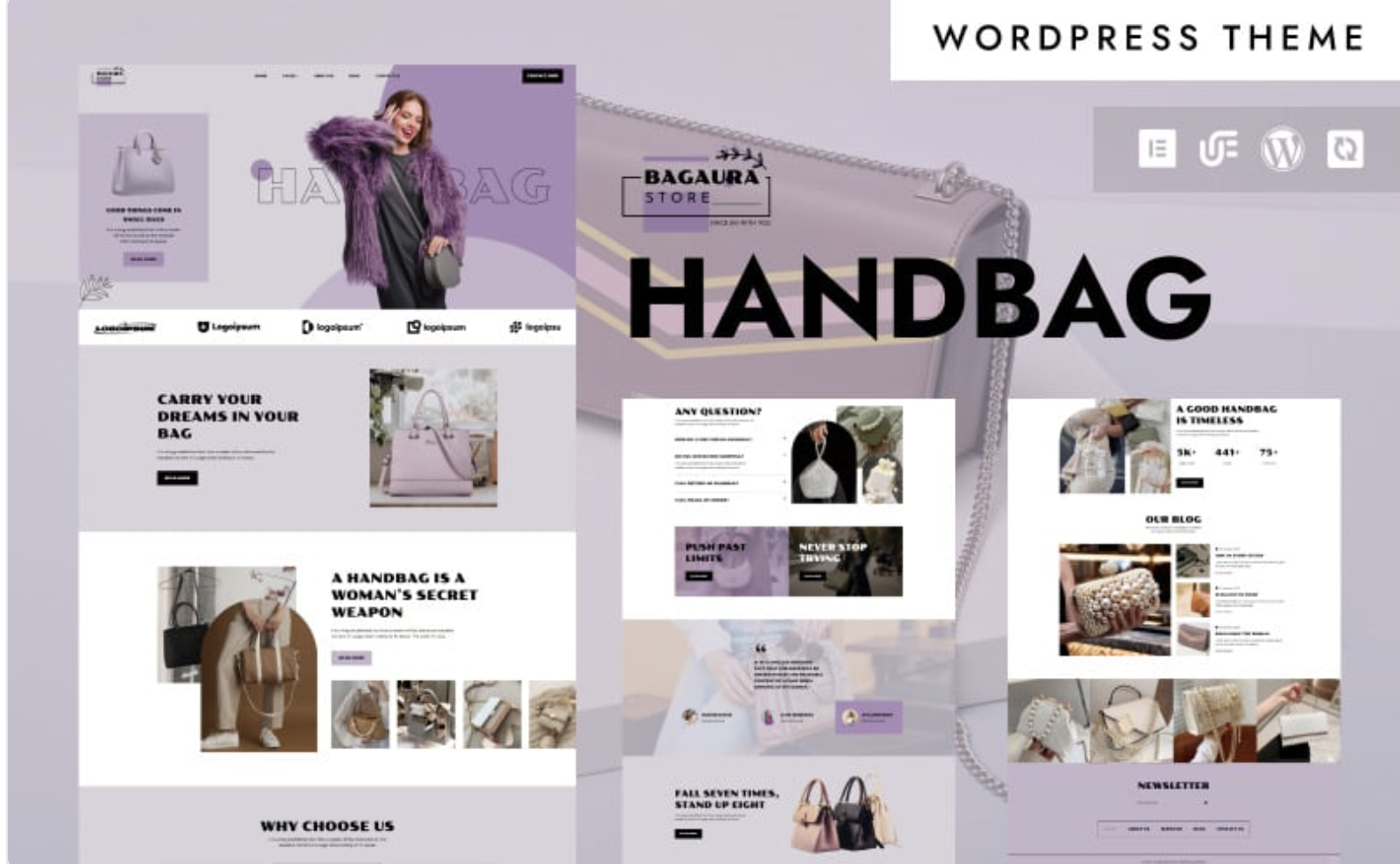 BagAura - Fashion Handbags & Stylish Handbags WordPress Elementor Theme WordPress Theme