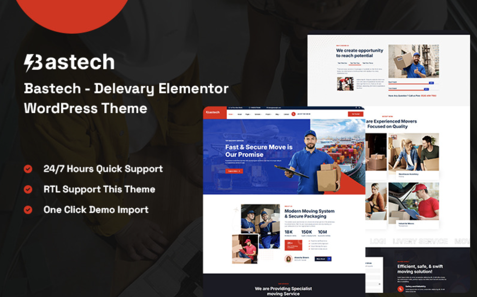 Bastech - Delivery Elementor WordPress Theme