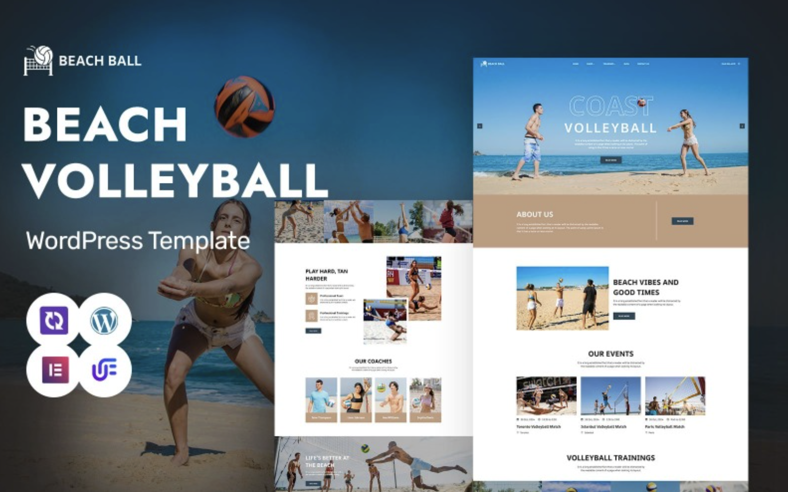 Beach Ball - Beach Volleyball And Sports Event WordPress Elementor Theme WordPress Theme