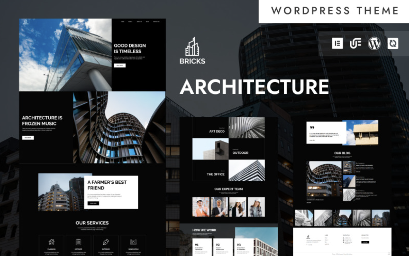 Bricks - Modern Architecture & Construction WordPress Elementor Theme WordPress Theme