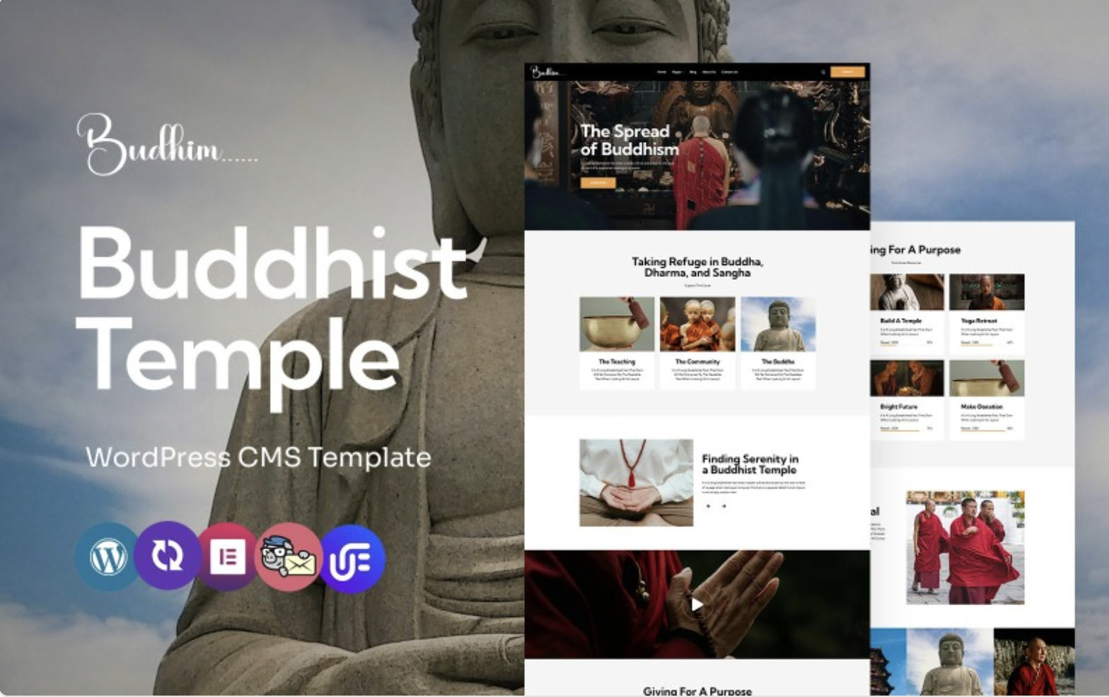 Budhim - Buddhist Temple Multipurpose WordPress Elementor Theme WordPress Theme