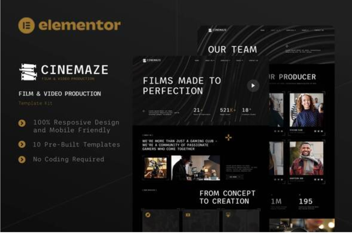 Cinemaze - Film & Video Production Elementor Template Kit