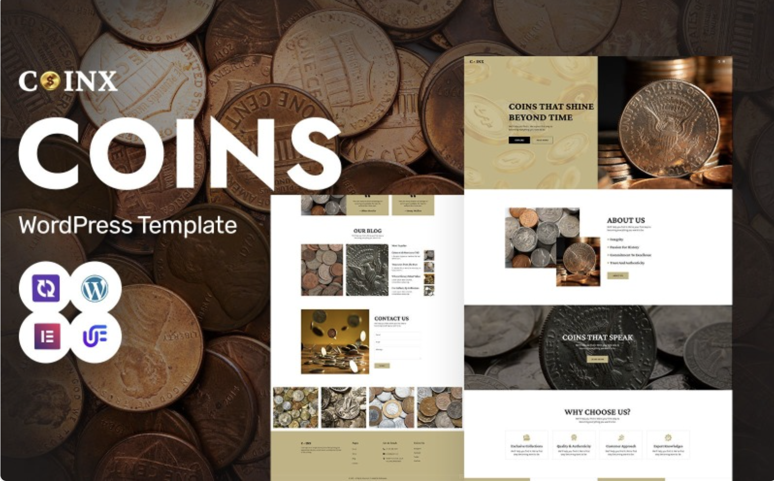 Coinx - Numismatic Museum And Rare Coins WordPress Elementor Theme WordPress Theme
