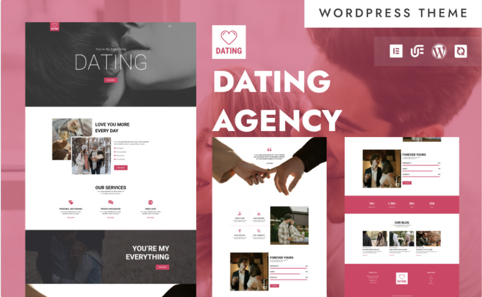 Dating - Dating & Matchmaking Agency WordPress Elementor Theme WordPress Theme
