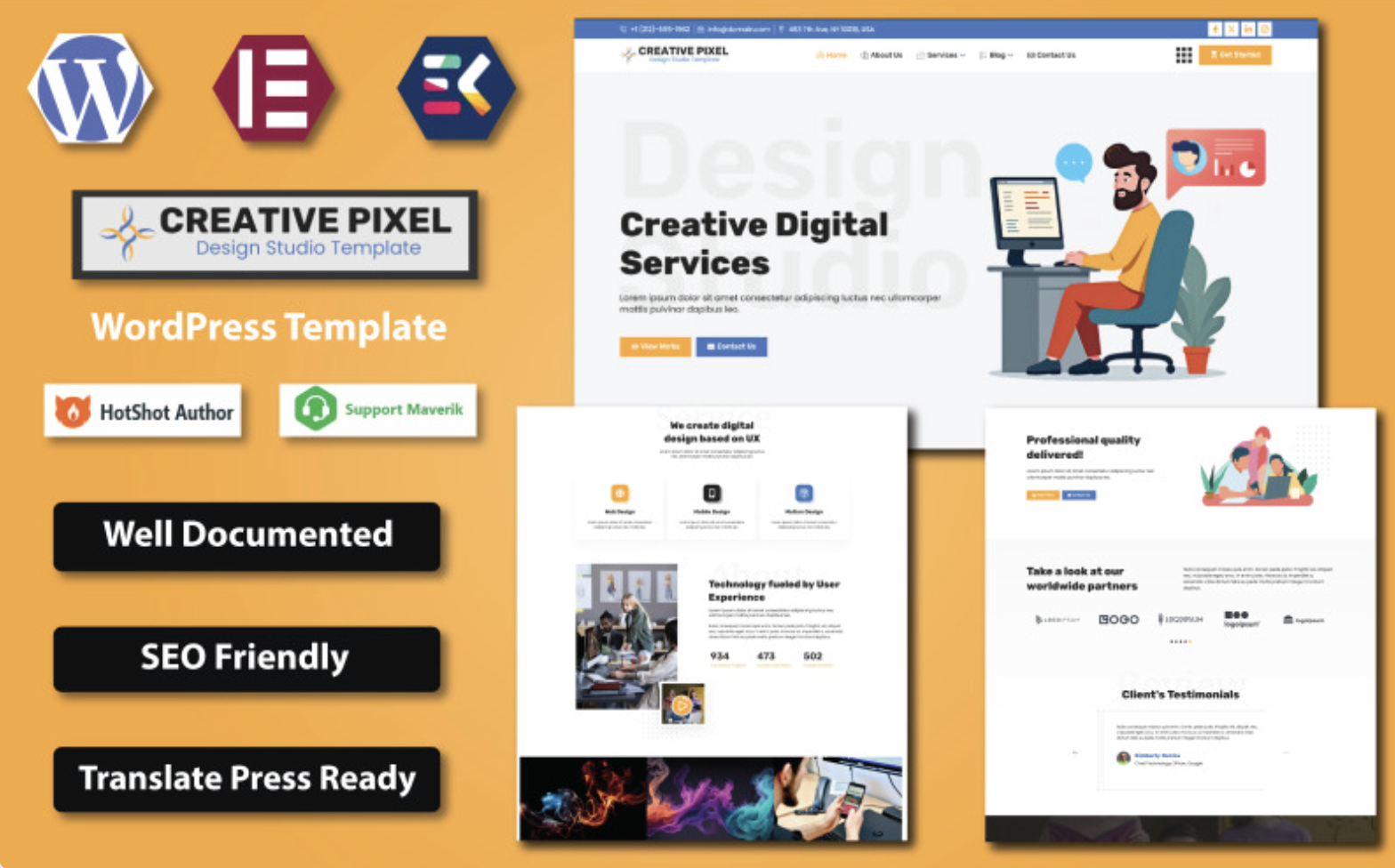 Design Studio WordPress Elementor Template – Modern Portfolio Website for Creatives & Agencies WordPress Theme