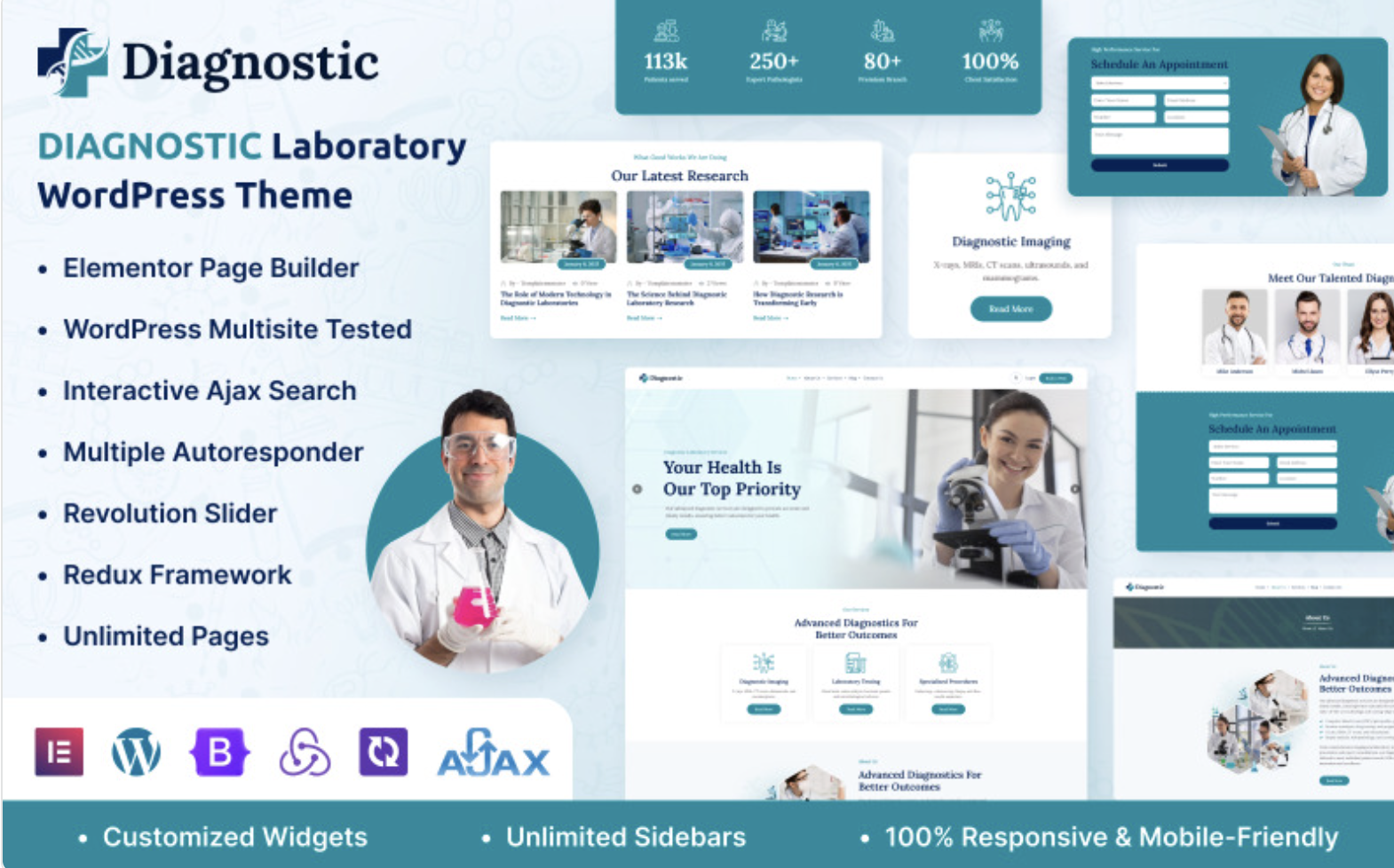 Diagnostic Laboratory Elementor WordPress Theme