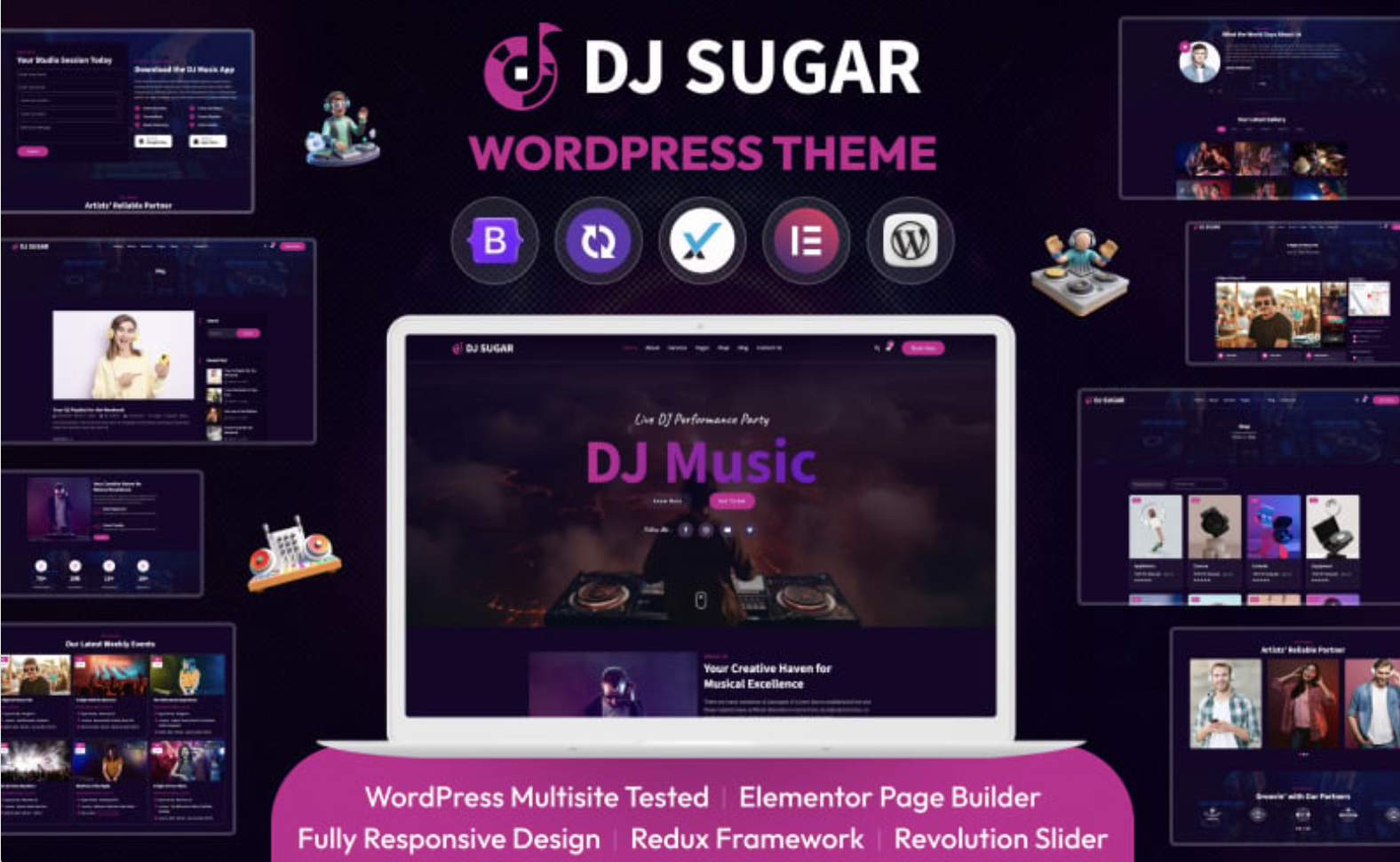 Dj Sugar Music Responsive WordPress Theme