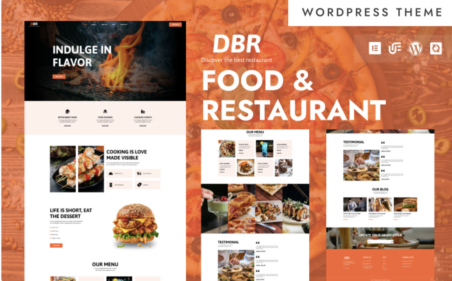 DBR - Elegant Restaurant & Authentic Food WordPress Elementor Theme WordPress Theme