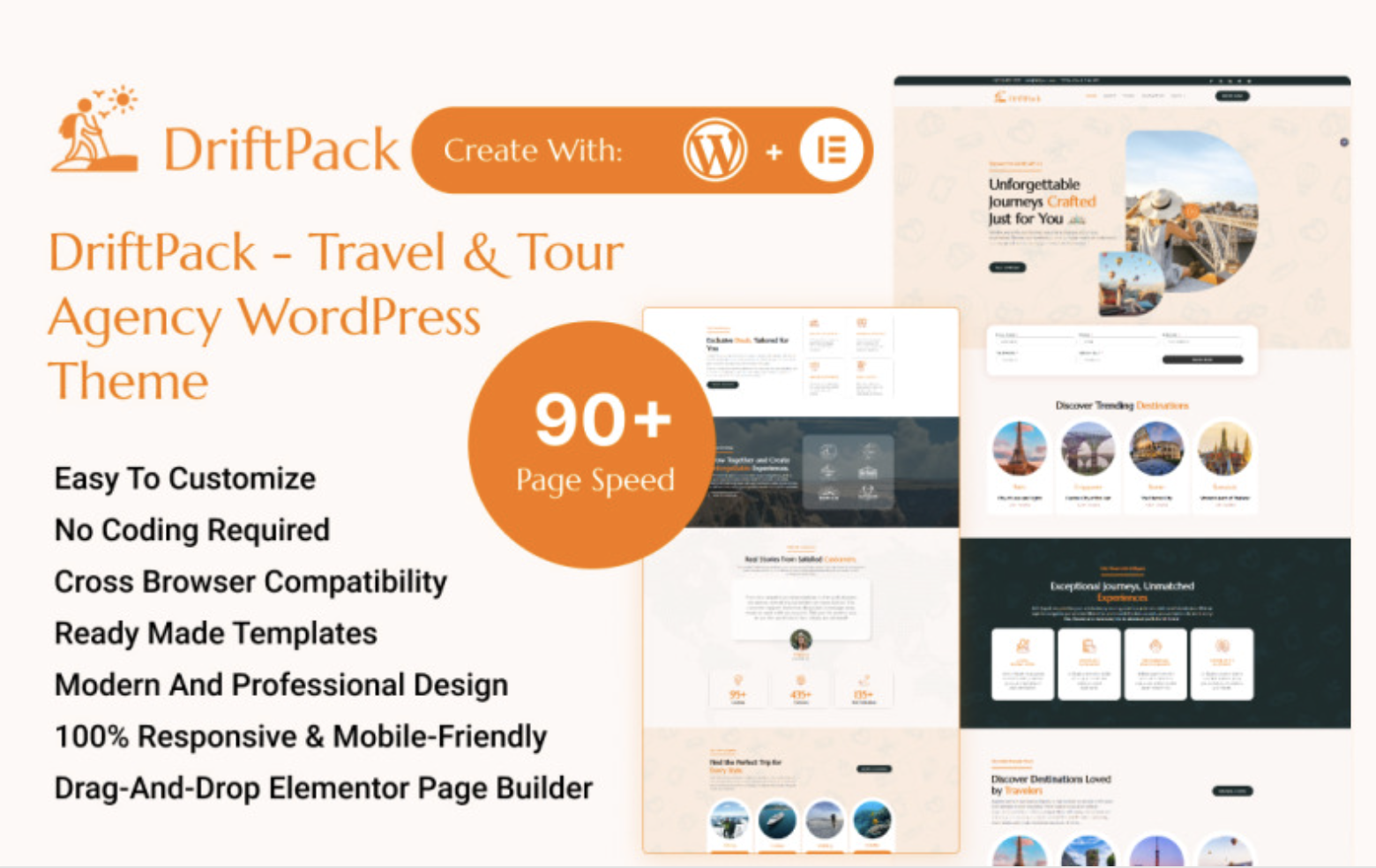 DriftPack - Travel & Tour Agency WordPress Theme