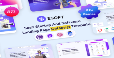 eSoft - Gatsby.Js SaaS Startup & Software Landing