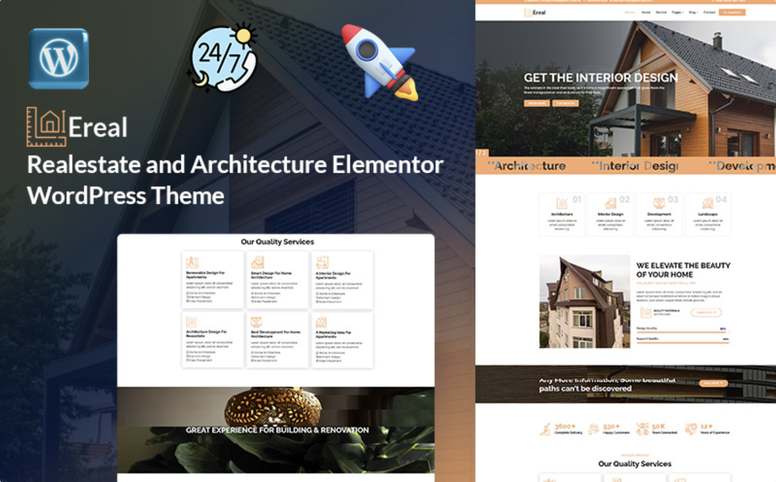 Ereal - Real Estate, Architecture, Apartment, House, Flat Rent Elementor WordPress Theme