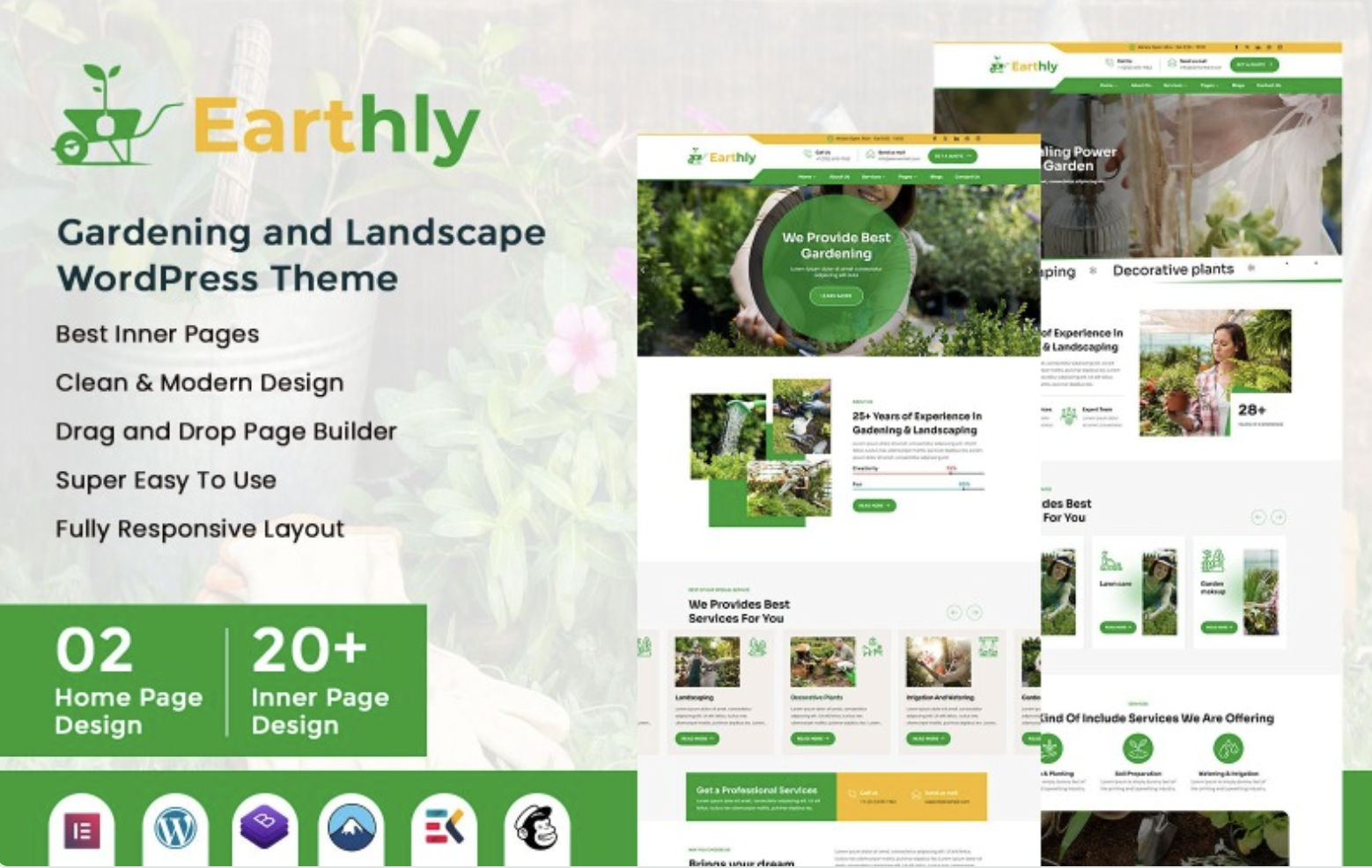Earthly - Gardening and Landscape WordPress Theme
