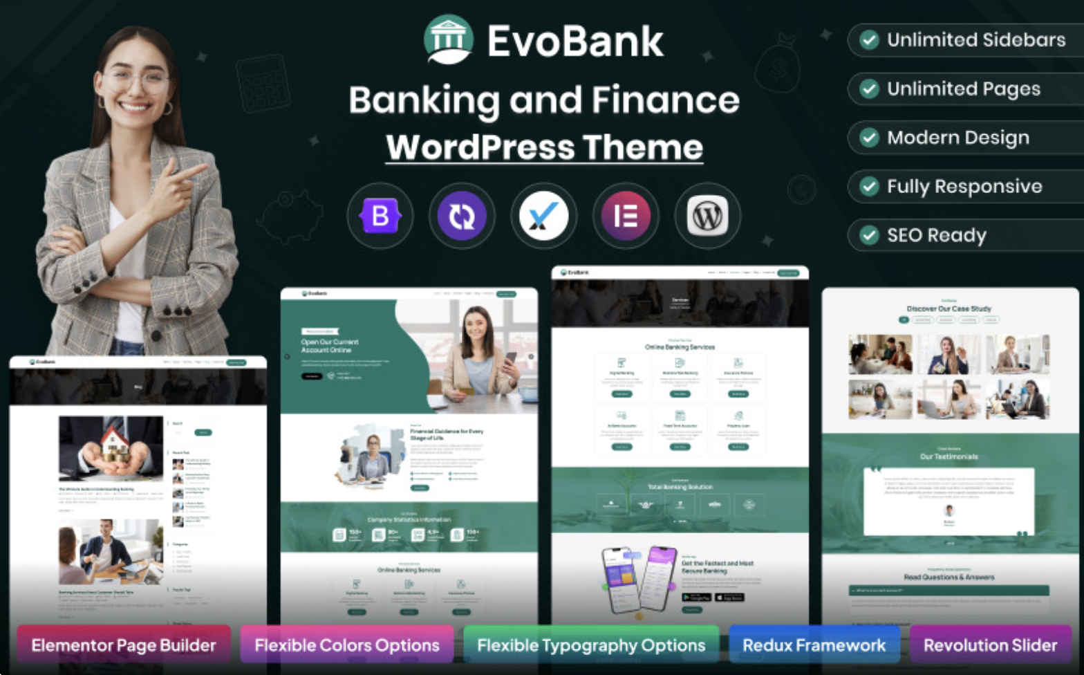 EvoBank - Banking and Finance WordPress Theme