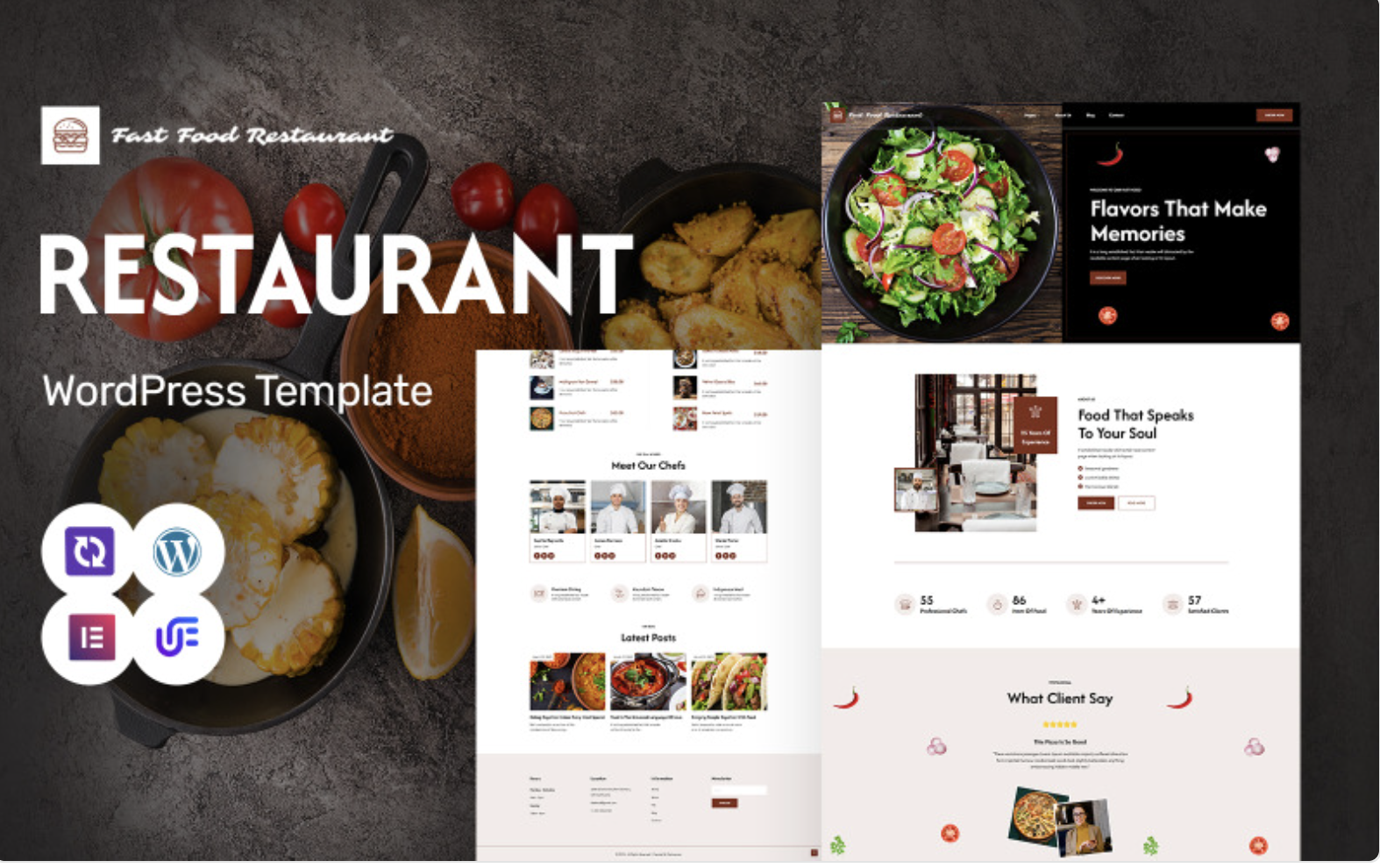 Fast Food Restaurant - Elegant Restaurant And Café WordPress Elementor Theme WordPress Theme