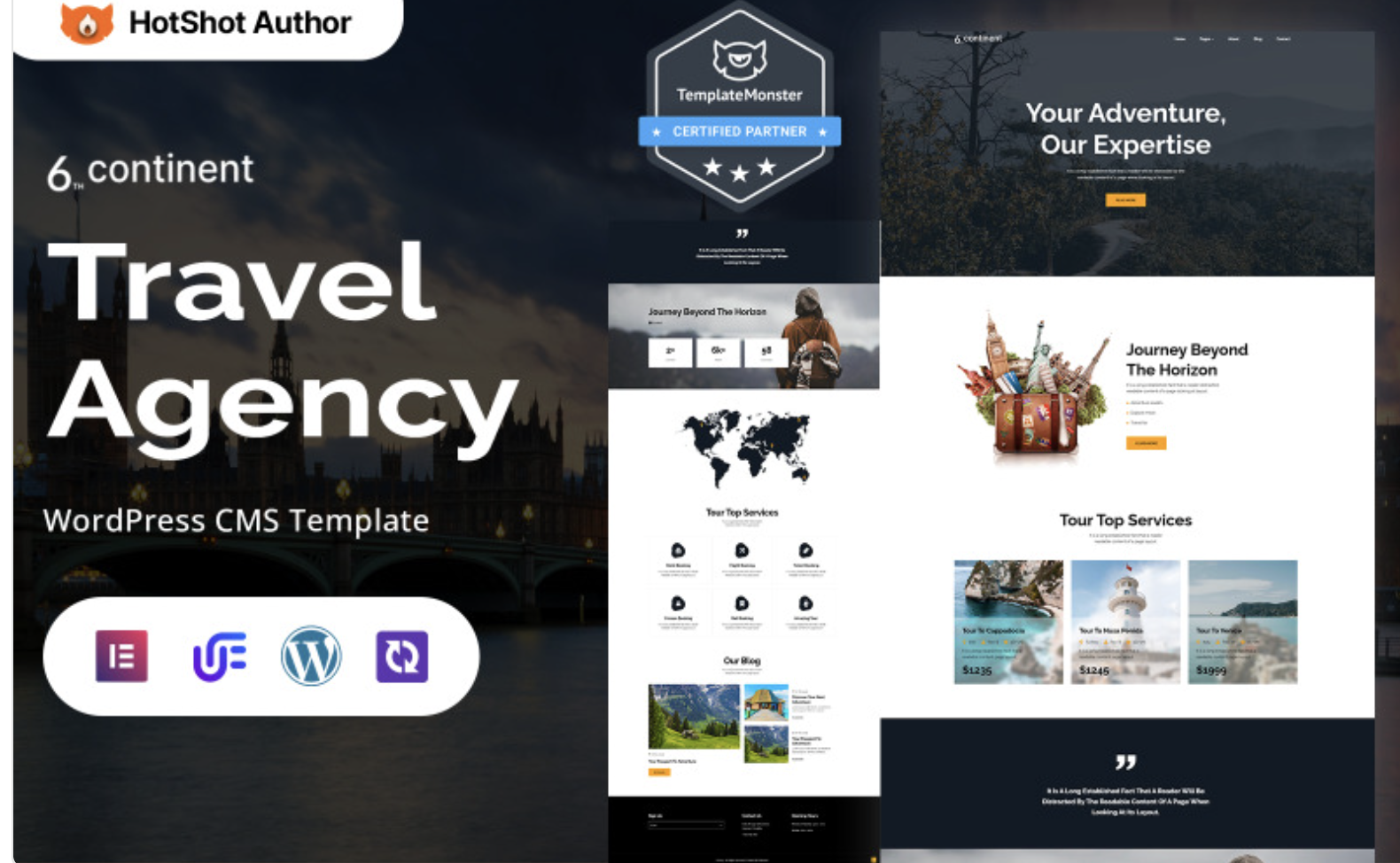 6th Continent - Modern Travel Agency WordPress Elementor Theme WordPress Theme
