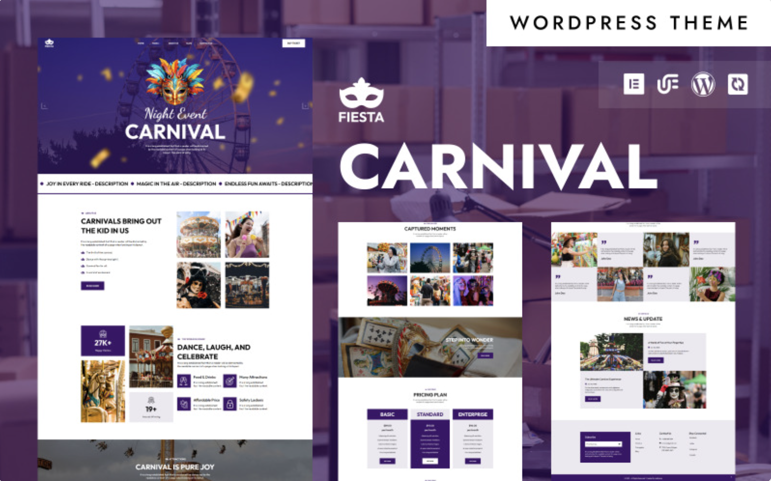 Fiesta - Carnival Shows & Celebration WordPress Elementor Theme WordPress Theme