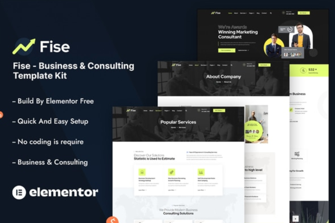 Fise - Business & Consulting Elementor Template Kit