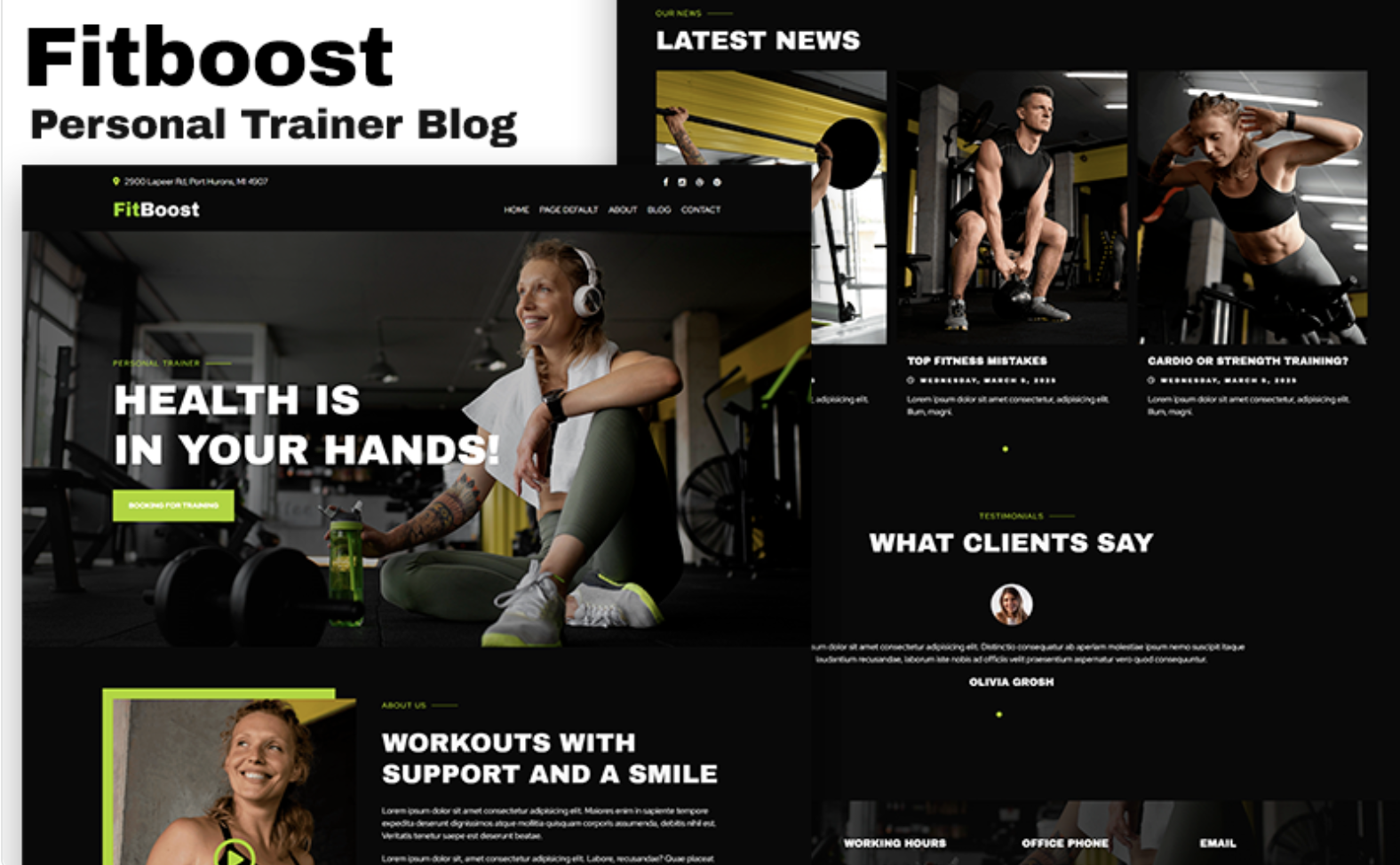 FitBoost - Sports Club & Personal Gym Trainer WordPress Theme