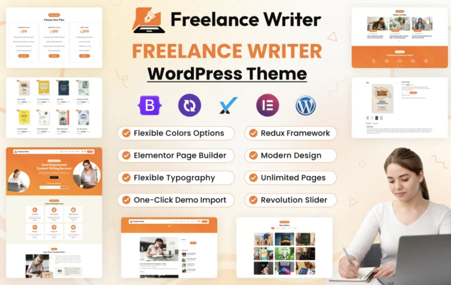 Freelance Writer Elementor WordPress Theme