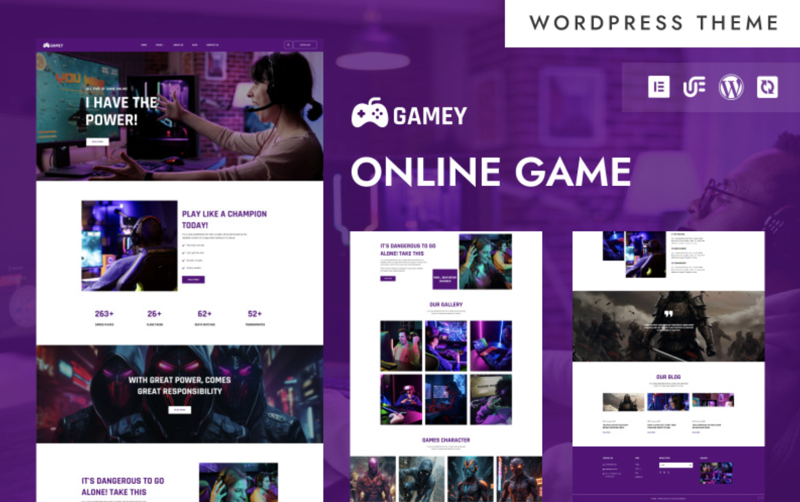 Gamey - Online Gaming Community WordPress Elementor Theme WordPress Theme