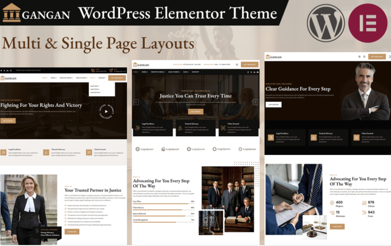 Gangan - Law Firm and Lawyer WordPress Elementor Theme WordPress Theme