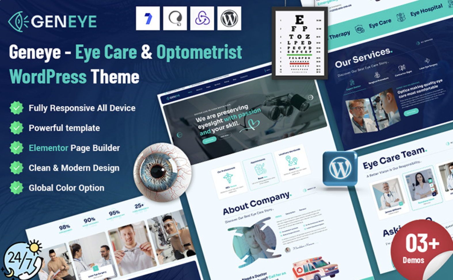 Geneye - Eye Care & Optometrist WordPress Theme