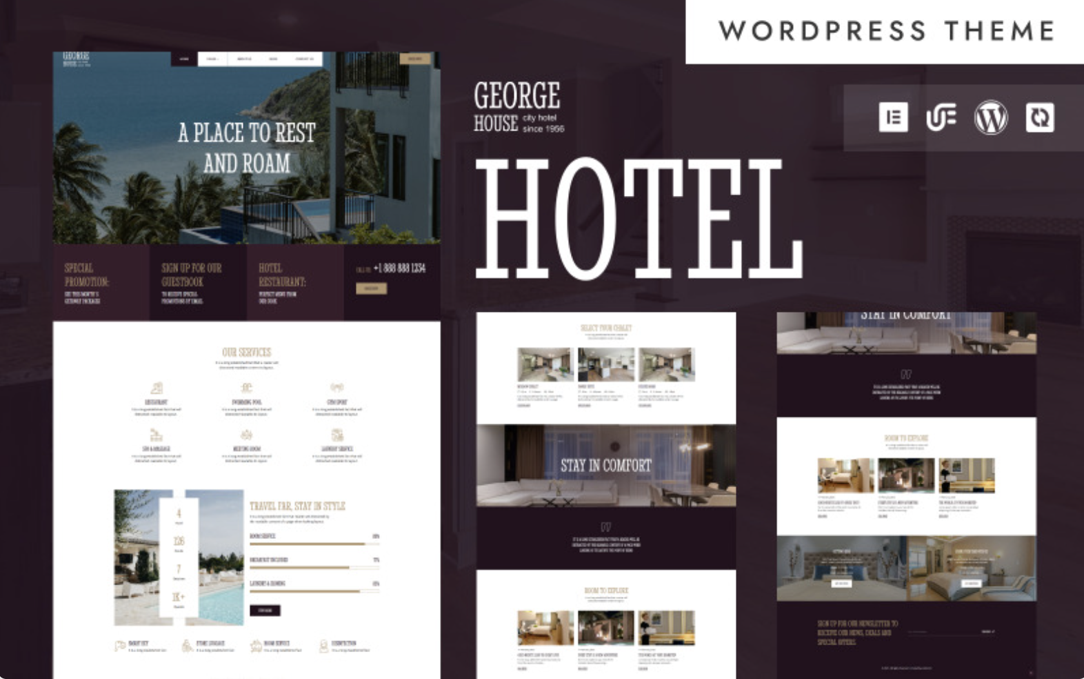 George House - Hotel & Resort Booking WordPress Elementor Theme WordPress Theme