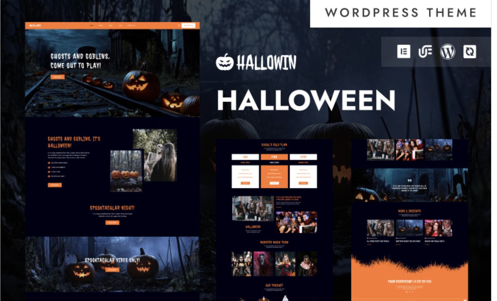 Hallowin - Halloween Party & Events WordPress Elementor Theme WordPress Theme