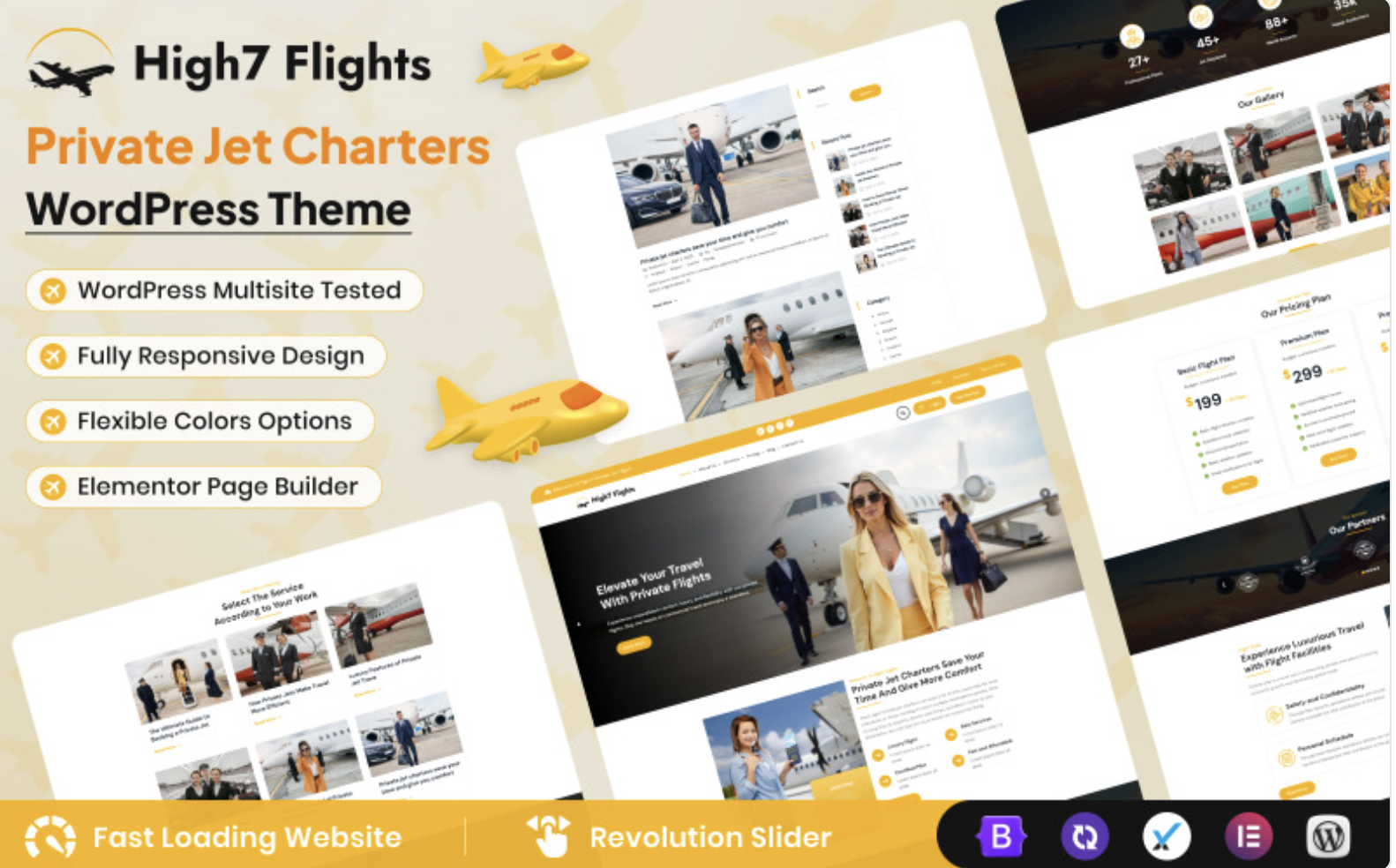 High7 Flights - Private Jet Charters WordPress Theme