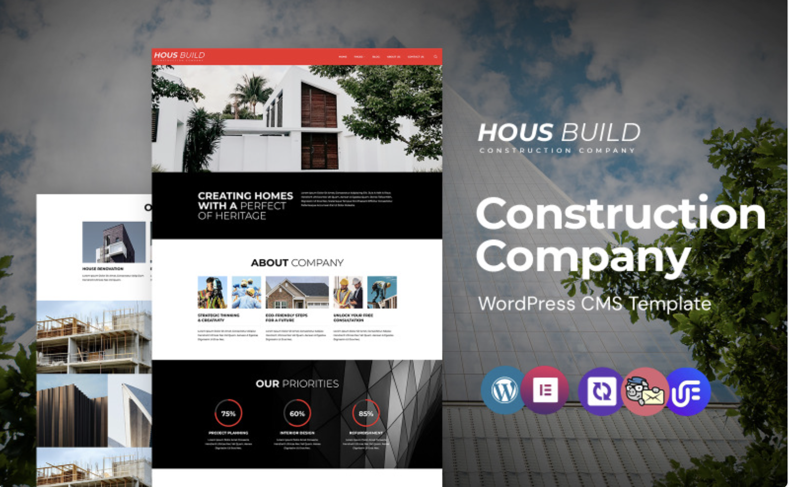 Hous build - Architecture And Construction Company Responsive WordPress Elementor Theme WordPress Theme