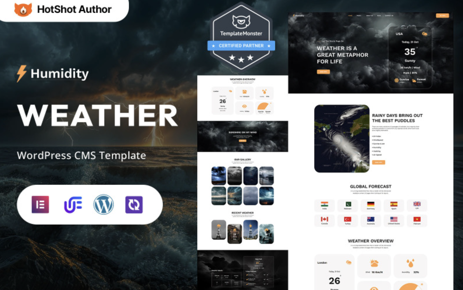 Humidity - Forecast And Climate Updates WordPress Elementor Theme WordPress Theme