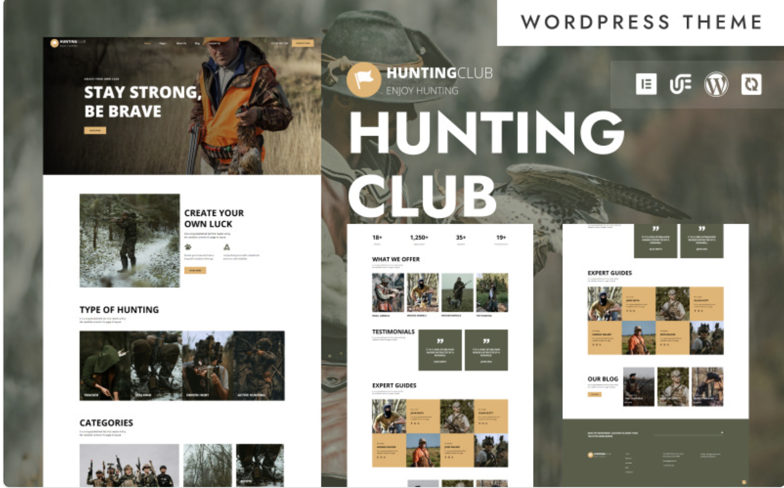 Hunting club - Outdoor Adventures & Survival Gear WordPress Elementor Theme WordPress Theme