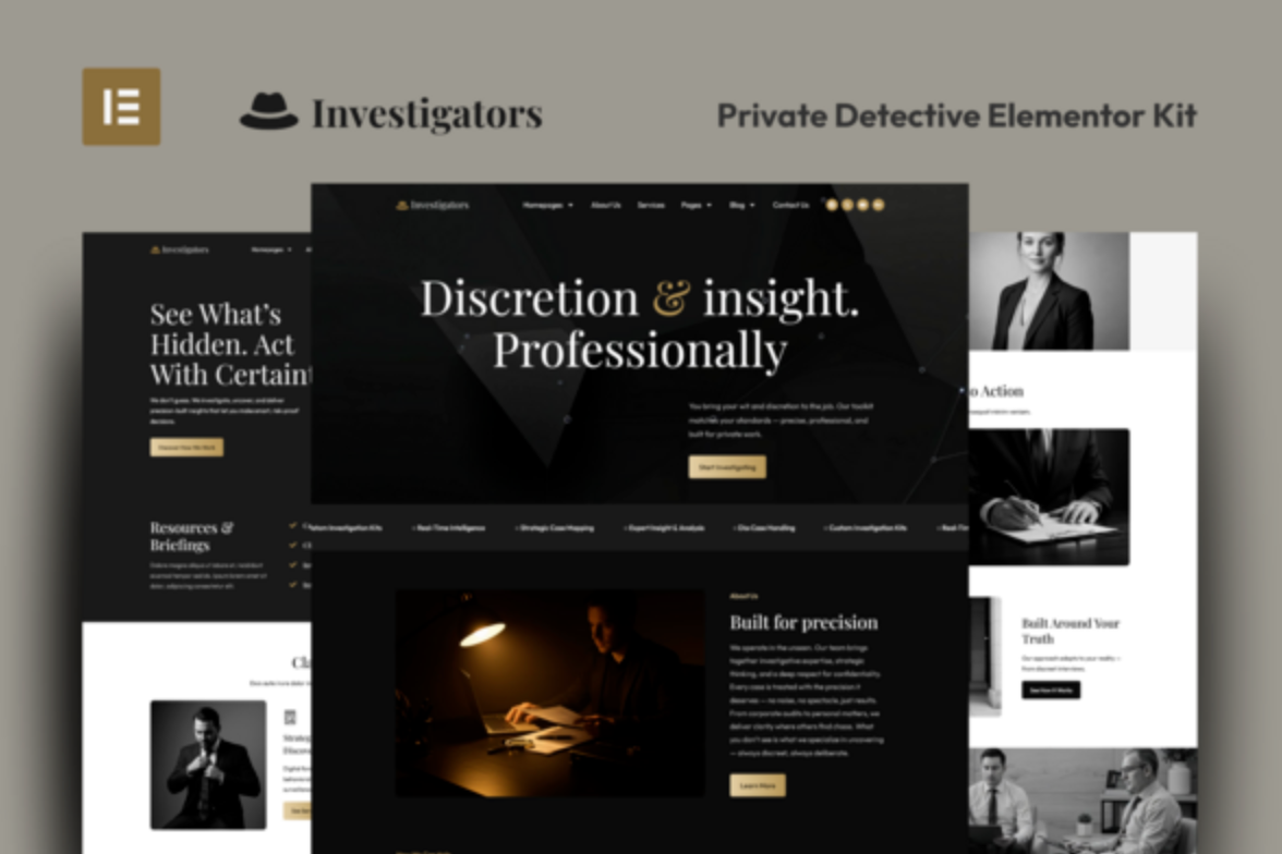 Investigators - Private Detective Elementor Pro Template Kit