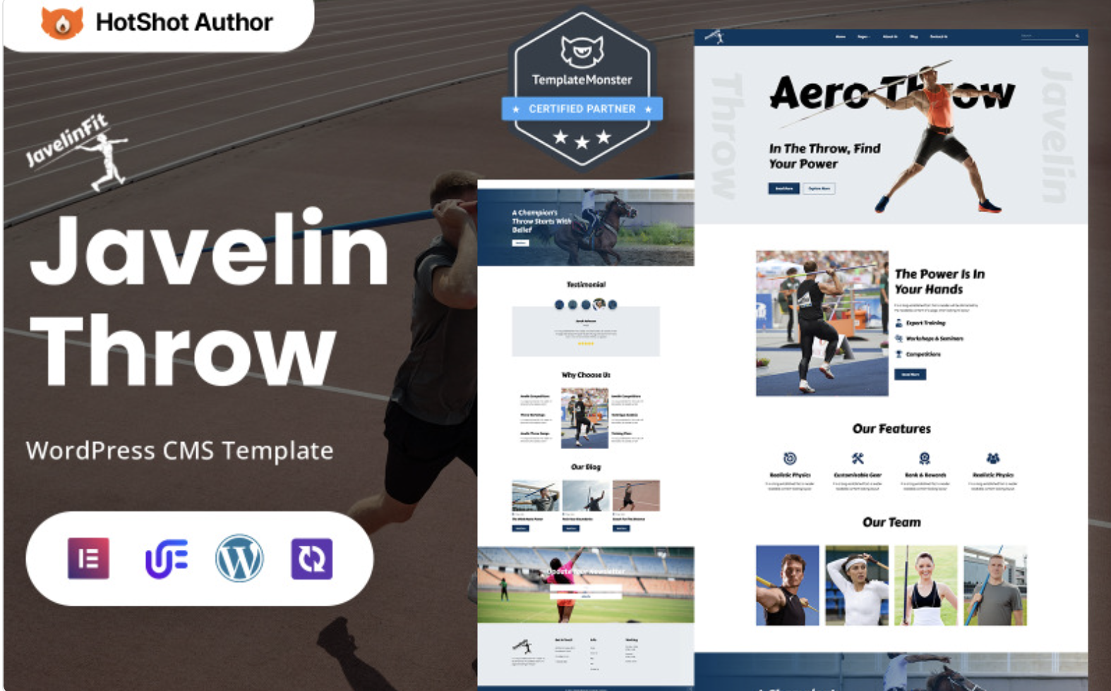 JavelinFit - Javelin Throw Club And Sports WordPress Elementor Theme WordPress Theme