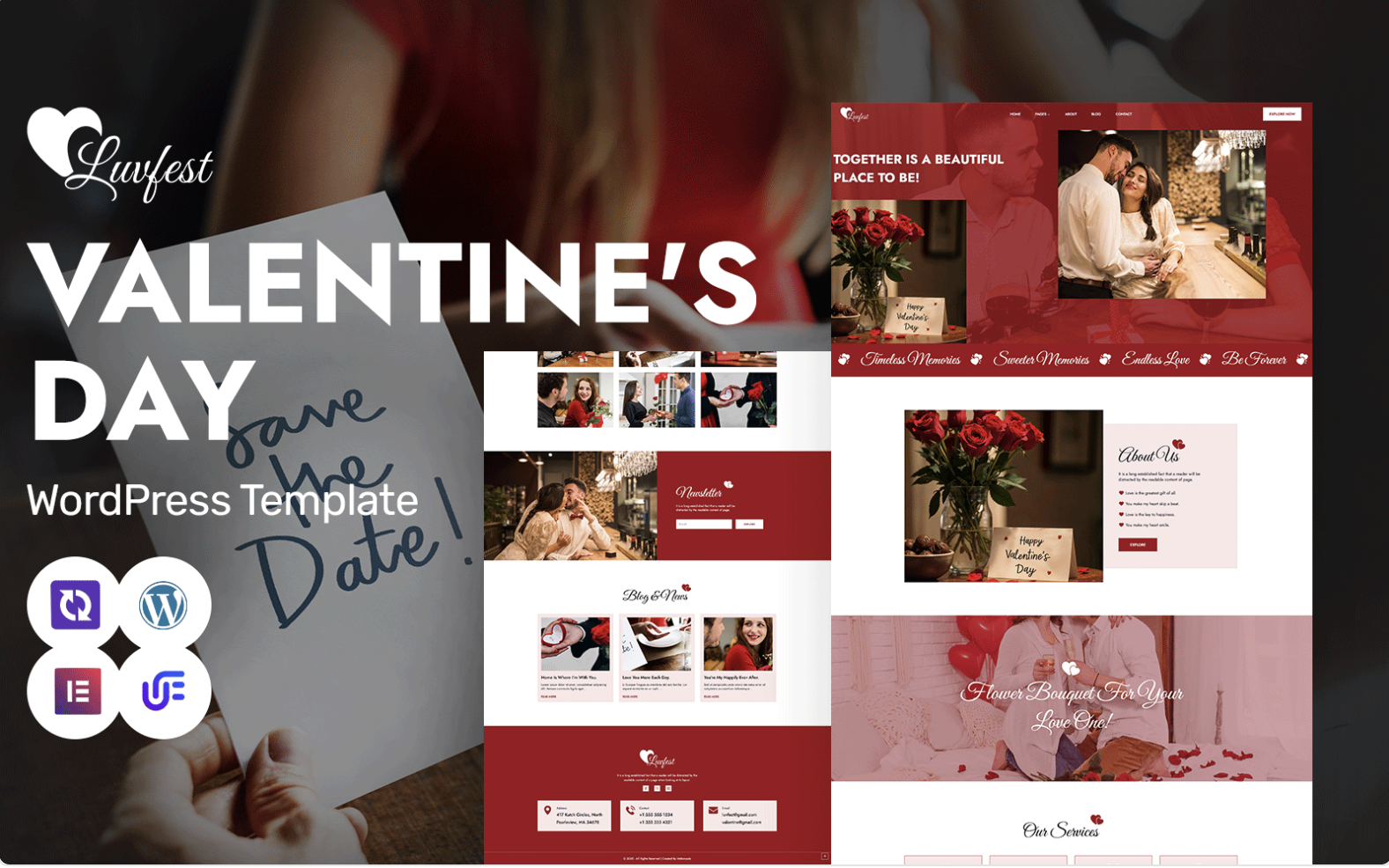 Luvfest - Romantic Valentine’s Day Celebration And Dating WordPress Elementor Theme WordPress Theme