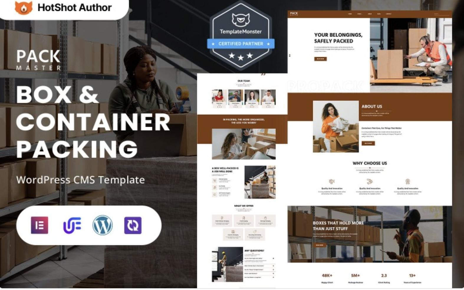 PackMaster - Box And Container Packing Services WordPress Elementor Theme WordPress Theme