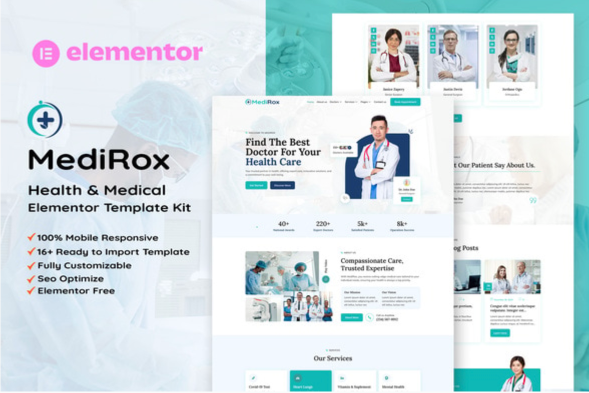 MediRox - Health & Medical Elementor Template Kit