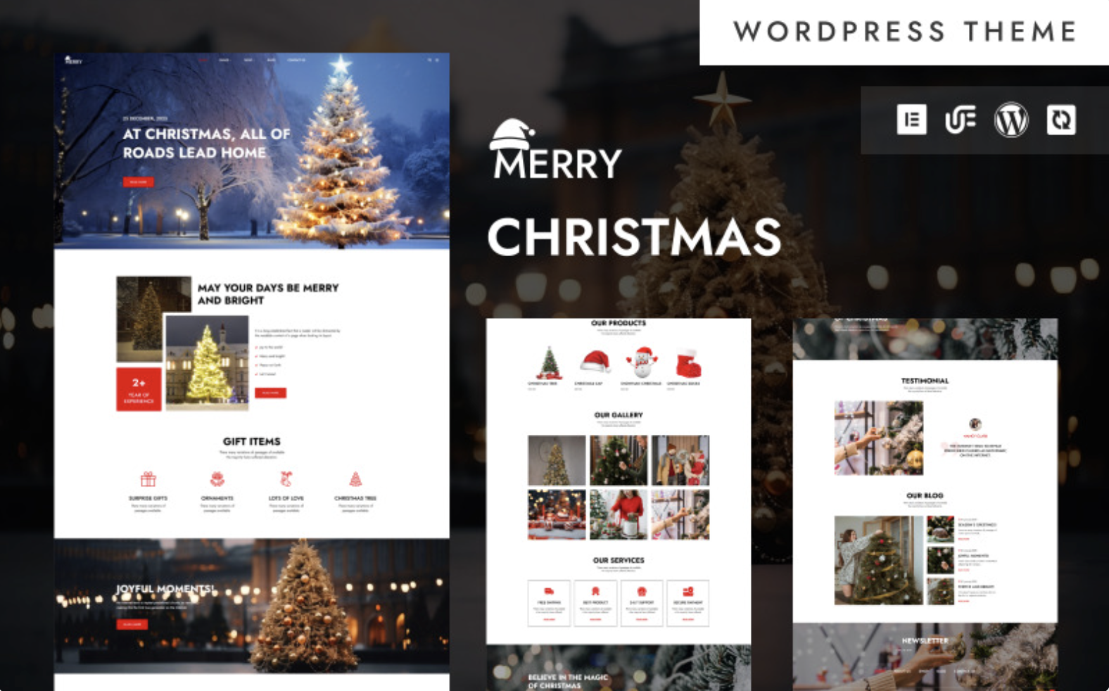 Merry - Christmas Gifts And Celebrations WordPress Elementor Theme WordPress Theme
