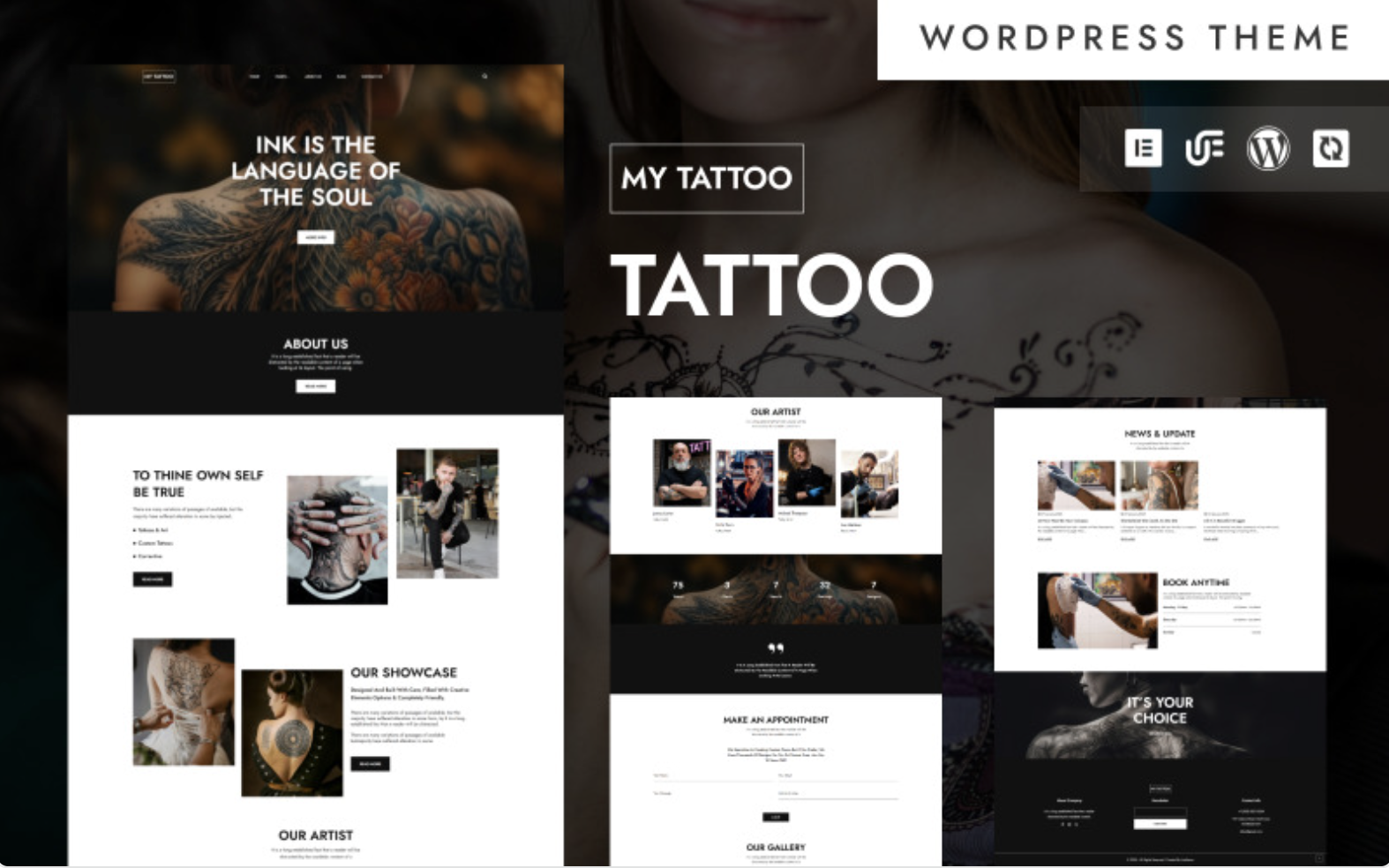My Tattoo - Tattoo Studio And Body Art WordPress Elementor Theme WordPress Theme