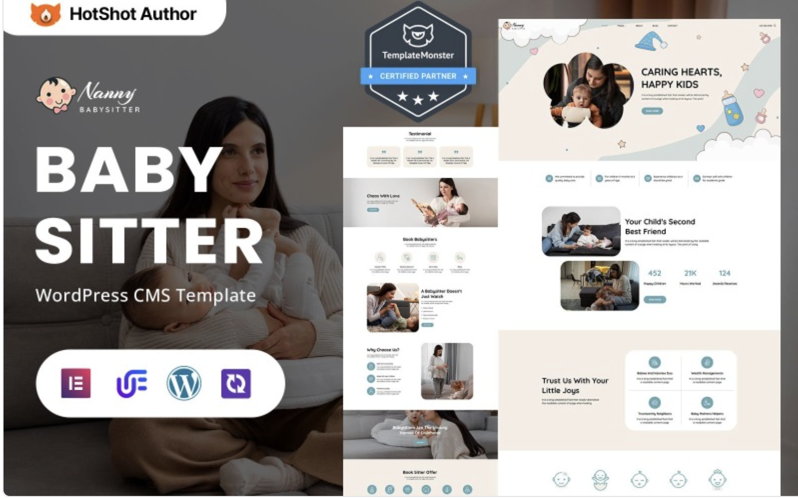 Nanny - Babysitter And Childcare Services WordPress Elementor Theme WordPress Theme