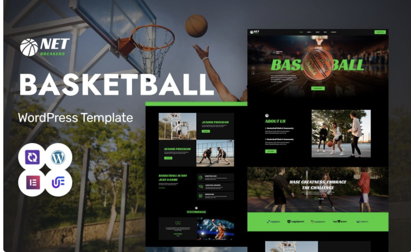 Net Breakers - Basketball Academy, Coaching And Training WordPress Elementor Theme WordPress Theme